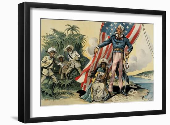 Save Me from My Friends!, 1898-Louis Dalrymple-Framed Giclee Print