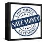 Save Money Stamp-aquir-Framed Stretched Canvas