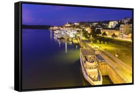 Save Shore and View to the Fortress Kalemegdan, Serbia, Belgrade-Volker Preusser-Framed Stretched Canvas