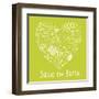 Save the Earth. Concept Ecology Wallpaper Made of Environment Symbols in Vector-smilewithjul-Framed Art Print