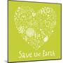 Save the Earth. Concept Ecology Wallpaper Made of Environment Symbols in Vector-smilewithjul-Mounted Art Print