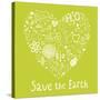 Save the Earth. Concept Ecology Wallpaper Made of Environment Symbols in Vector-smilewithjul-Stretched Canvas