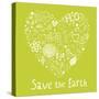 Save the Earth. Concept Ecology Wallpaper Made of Environment Symbols in Vector-smilewithjul-Stretched Canvas
