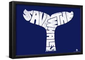Save The Whales Fin Text Poster-null-Framed Poster