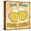 Save Water Drink Beer Vintage Poster-radubalint-Stretched Canvas