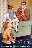 Daddy, What Did YOU Do in the Great War ?' a Patriotic Poster Depicting a Father and Is Family-Savile Lumley-Framed Stretched Canvas