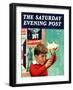 "Saving for War Bonds," Saturday Evening Post Cover, May 2, 1942-Preston Duncan-Framed Giclee Print