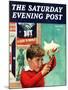"Saving for War Bonds," Saturday Evening Post Cover, May 2, 1942-Preston Duncan-Mounted Giclee Print