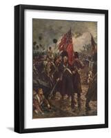'Saving the Colours: the Guards at the Battle of Inkerman, 1854' (1906)-Robert Gibb-Framed Giclee Print