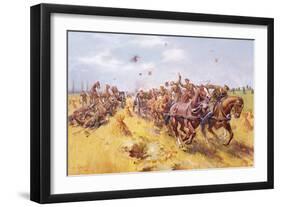 Saving the Guns at Le Cateau, 1969-Terence Cuneo-Framed Giclee Print