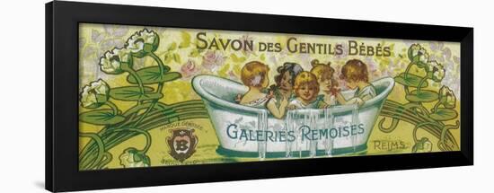 Savon Des Gentils Bebes Soap Label - Reims, France-Lantern Press-Framed Art Print