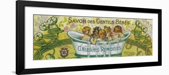 Savon Des Gentils Bebes Soap Label - Reims, France-Lantern Press-Framed Premium Giclee Print