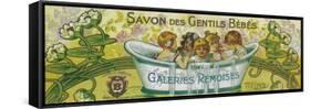 Savon Des Gentils Bebes Soap Label - Reims, France-Lantern Press-Framed Stretched Canvas