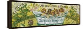Savon Des Gentils Bebes Soap Label - Reims, France-Lantern Press-Framed Stretched Canvas