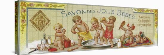 Savon Des Jolis Bebes Soap Label - Paris, France-Lantern Press-Stretched Canvas