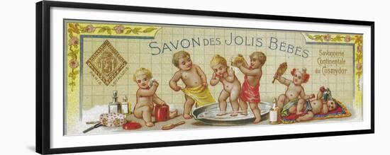 Savon Des Jolis Bebes Soap Label - Paris, France-Lantern Press-Framed Premium Giclee Print