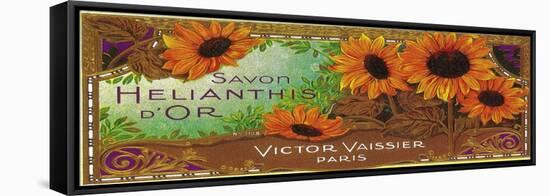 Savon Helianthis D Or Soap Label - Paris, France-Lantern Press-Framed Stretched Canvas