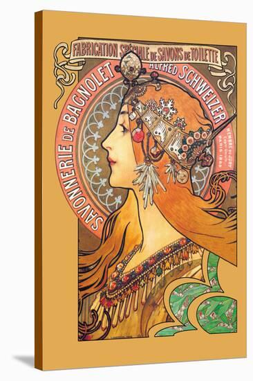 Savonnerie de Bagnolet-Alphonse Mucha-Stretched Canvas