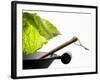 Savoy Cabbage Leaf Falling into a Wok-Jean-Michel Georges-Framed Photographic Print