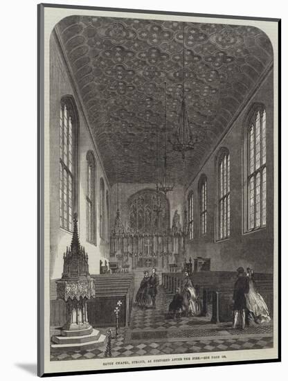 Savoy Chapel, Strand, as Restored after the Fire-null-Mounted Giclee Print
