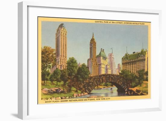 Savoy Plaza, Hotels, Central Park, New York City-null-Framed Art Print