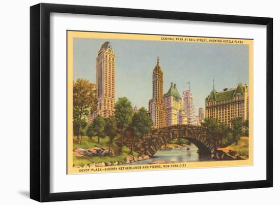 Savoy Plaza, Hotels, Central Park, New York City-null-Framed Art Print