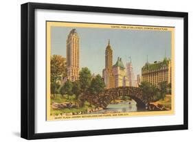 Savoy Plaza, Hotels, Central Park, New York City-null-Framed Art Print