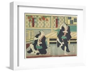 Sawamura Tossho II as Kinohei and Ichimura Kakitsu I as Kippei, May 1865-Toyohara Kunichika-Framed Giclee Print