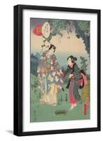 Sawarabi, No. 48 in the Series, 'Murasaki Shikibu Genji Cards', 1857-Utagawa Kunisada II-Framed Giclee Print