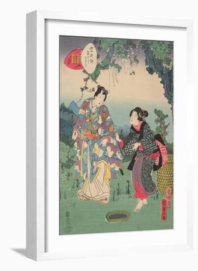 Sawarabi, No. 48 in the Series, 'Murasaki Shikibu Genji Cards', 1857-Utagawa Kunisada II-Framed Giclee Print