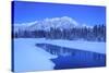 Sawback Range reflecting in Bow River near town of Banff, Canadian Rockies, Alberta, Canada-Stuart Westmorland-Stretched Canvas