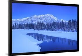 Sawback Range reflecting in Bow River near town of Banff, Canadian Rockies, Alberta, Canada-Stuart Westmorland-Framed Photographic Print