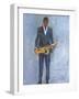 Sax in a Blue Suit-Samuel Dixon-Framed Art Print