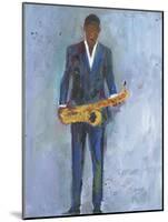 Sax in a Blue Suit-Samuel Dixon-Mounted Art Print