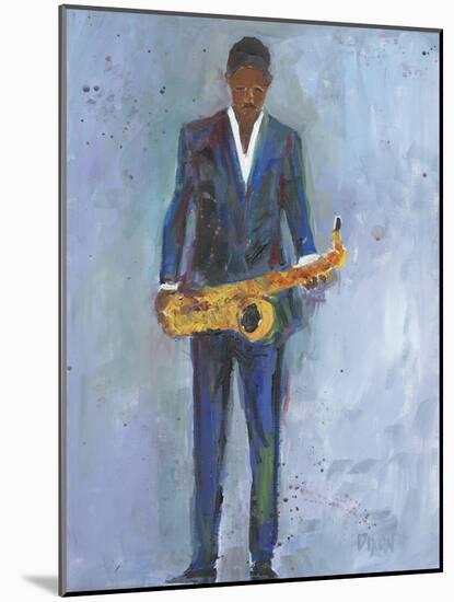 Sax in a Blue Suit-Samuel Dixon-Mounted Art Print