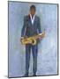 Sax in a Blue Suit-Samuel Dixon-Mounted Art Print