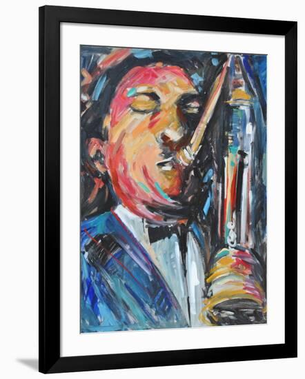 SAX MAN-ALLAYN STEVENS-Framed Art Print