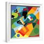 Sax Player, Abstract Cubic Jazz Band (Vector Art)-ad_krikorian-Framed Photographic Print