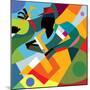 Sax Player, Abstract Cubic Jazz Band (Vector Art)-ad_krikorian-Mounted Photographic Print