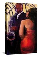 Sax Seduction-Monica Stewart-Stretched Canvas