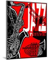 Saxaphone Jazz Festival Poster-null-Mounted Art Print