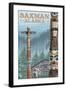 Saxman, Alaska - Totem Scene-Lantern Press-Framed Art Print