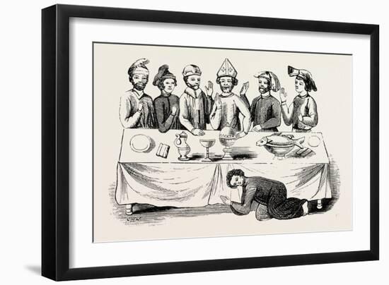 Saxon Banquet from a Ms. in the Cotton Library-null-Framed Giclee Print