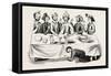 Saxon Banquet from a Ms. in the Cotton Library-null-Framed Stretched Canvas