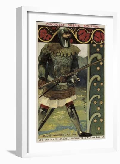 Saxon Infantryman, 14th Century-null-Framed Giclee Print