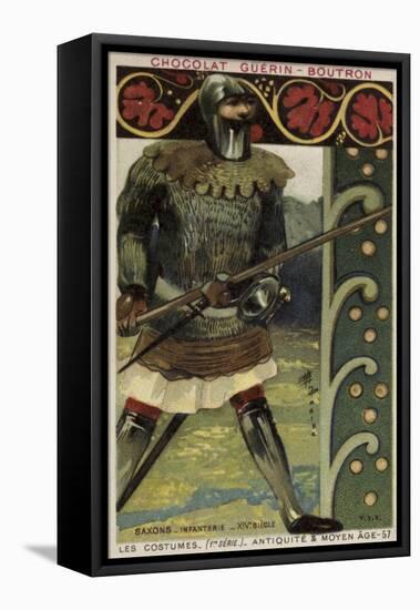 Saxon Infantryman, 14th Century-null-Framed Stretched Canvas