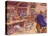 Saxons Carousing in a Typical Wood-Built Hall-Pat Nicolle-Stretched Canvas