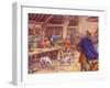 Saxons Carousing in a Typical Wood-Built Hall-Pat Nicolle-Framed Giclee Print