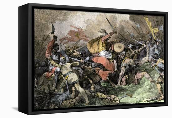 Saxons Defeated by William the Conqueror at the Battle of Hastings, 1066-null-Framed Stretched Canvas