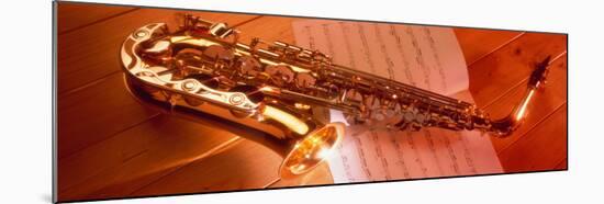 Saxophone and Sheet Music-null-Mounted Premium Photographic Print